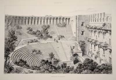 Aspendu - Interiør af teater, fra The Principal Ruins of Asia Minor, pub. 1863 (litho) af English School