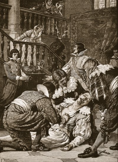 Mordet på hertugen af Buckingham, illustration fra 