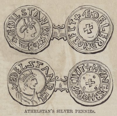 Athelstans Silver Pennies (gravering) af English School