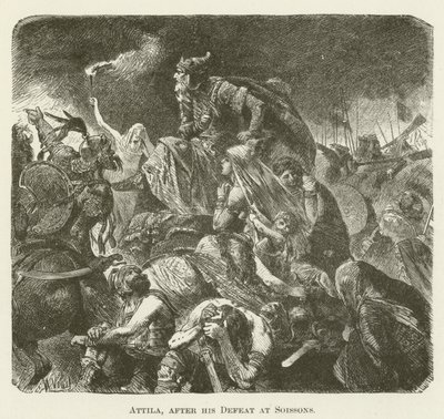 Attila, efter hans Nederlag ved Soissons af English School