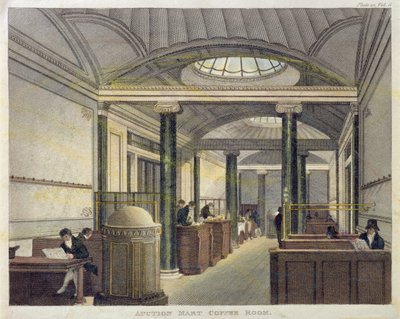 Auktion Mart Coffee Room (farvegravering) af English School