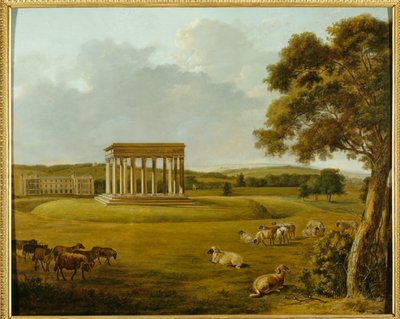 Audley End and the Temple of Concord (olie på lærred) af English School