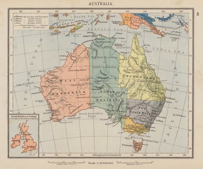 Australien (farvelitografi) af English School