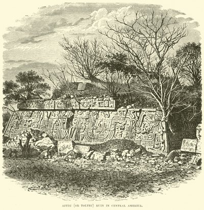 Aztec (eller Toltec) ruin i Mellemamerika af English School