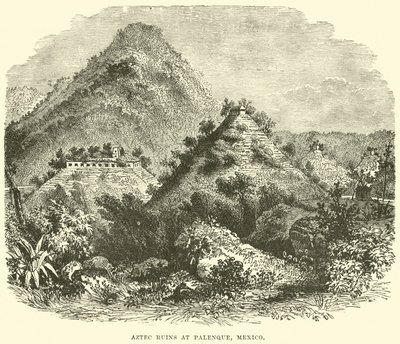 Aztec-ruinerne ved Palenque, Mexico af English School