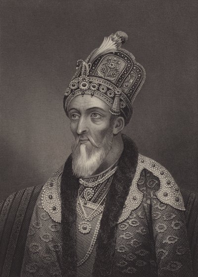 Bahadur Shah II, den sidste mogulkejser (gravering) af English School