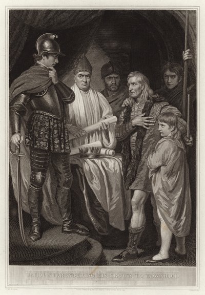 Baliol overgiver sin krone til Edward I af English School