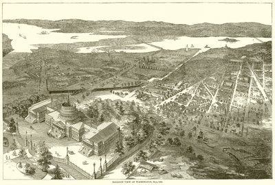 Ballonudsigt over Washington, maj 1861 af English School
