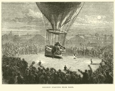 Ballon startende fra Paris, september 1870 af English School