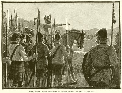 Bannockburn: Bruce gennemgår sine tropper før slaget af English School