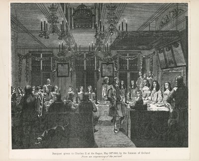 Banket givet til kong Charles II, 30. maj 1660, af stænderne i Holland af English School