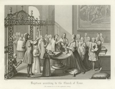 Dåb ifølge Romerkirken, 1700-tallet af English School