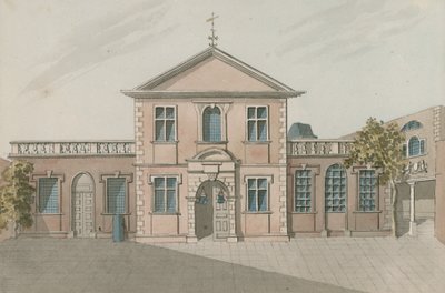 Barber Surgeons Hall, Monkwell Street, London (wc på papir) af English School
