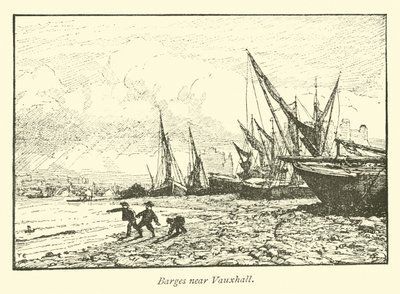 Barges near Vauxhall  af English School