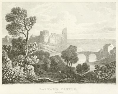 Barnard Castle, Durham (gravering) af English School