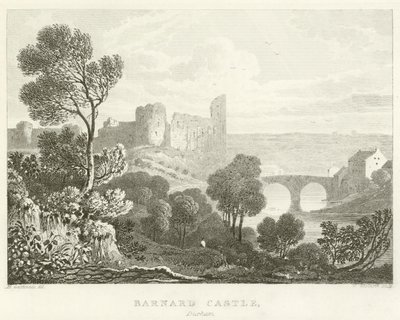 Barnard Castle, Durham (gravering) af English School