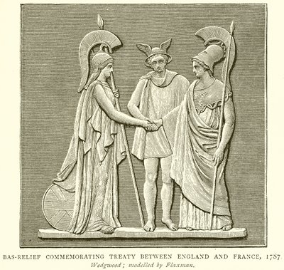 Bas-relief til minde om traktat mellem England og Frankrig, 1787 af English School