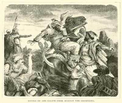Schlacht des Kalifen Omar gegen die Sassaniden von English School
