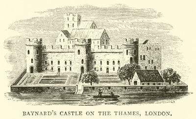 Baynards Castle ved Themsen, London af English School