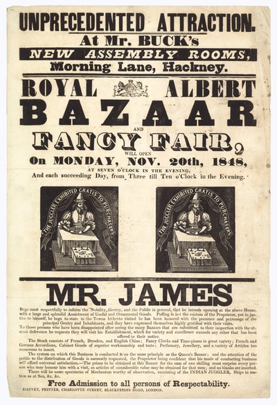 Bazaar and Fancy Fair, 20. november 1848 af English School