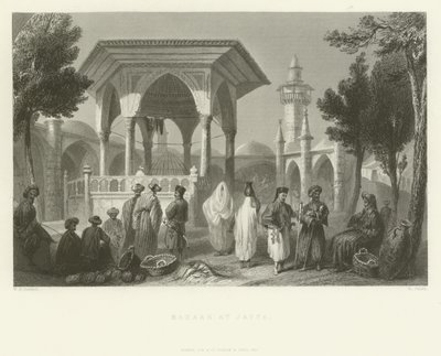 Bazaar i Jaffa, 1837 af English School