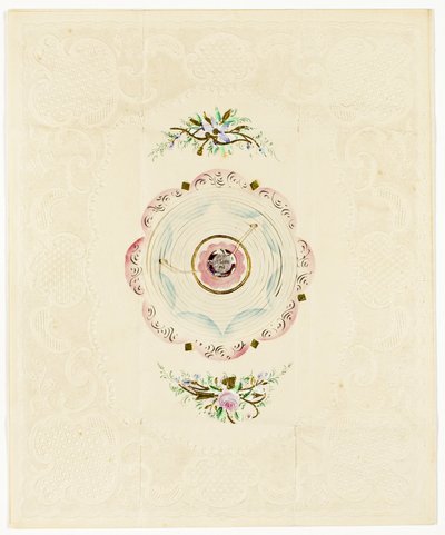 Be Thine, ca. 1830 (farveprint valentine med blondekant) af English School