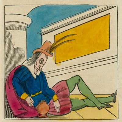 Shakespeares skønheder: Romeo og Julie (koloreret kobberstik) af English School