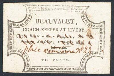 Beauvalet, coach-keeper ved livry, trade card af English School