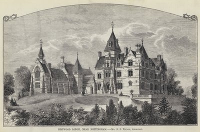 Bestwood Lodge, nær Nottingham (gravering) af English School