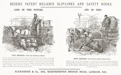 Bezers Patent Reliance Slip-Links og sikkerhedskroge af English School