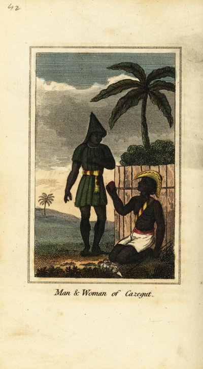 Bijogos mand og kvinde fra Cazegut (Bissagos Islands, Guinea Bissau, Vestafrika) af English School