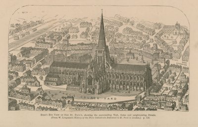 Fugleperspektiv af gamle St Pauls af English School