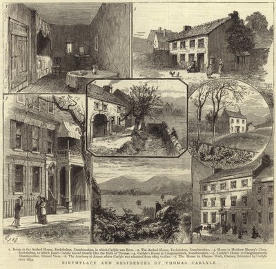 Fødested og bopæl for Thomas Carlyle af English School