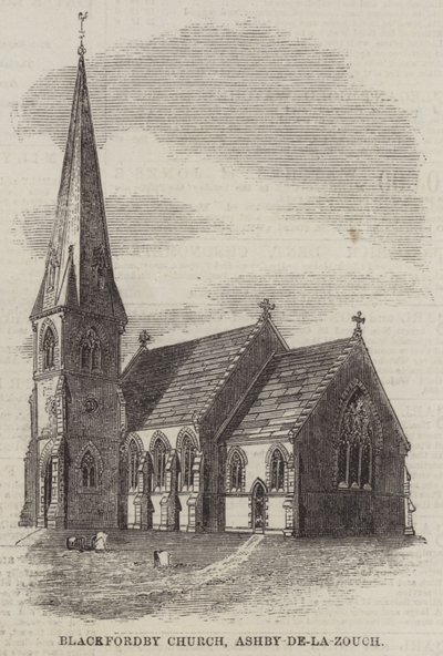 Blackfordby Church, Ashby-de-la-Zouch (gravering) af English School