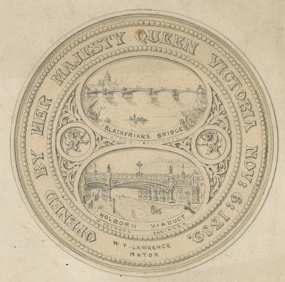 Blackfriars Bridge og Holborn Viaduct af English School