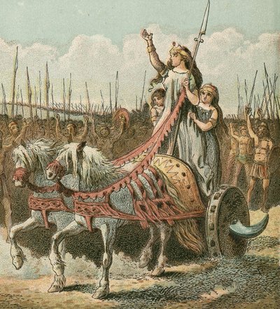 Boadicea og hendes hær af English School