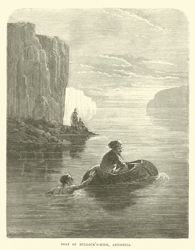 Boat of Bullocks-hide, Abessinien af English School