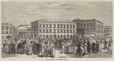 Bombay, Orientalische Bank und Aktienmarkt (Stich) von English School