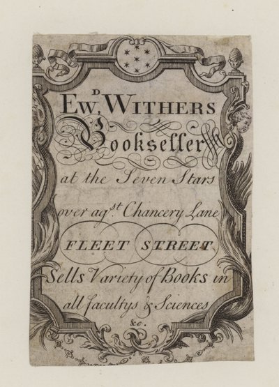 Boghandlere, Edward Withers, handelskort af English School