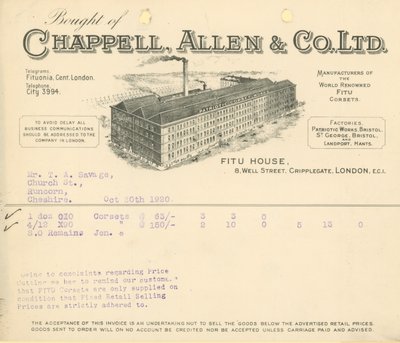 Købt af Chappell Allen & Co Ltd af English School