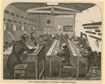 Drengeskoleværelse i Tothill Fields Prison af English School