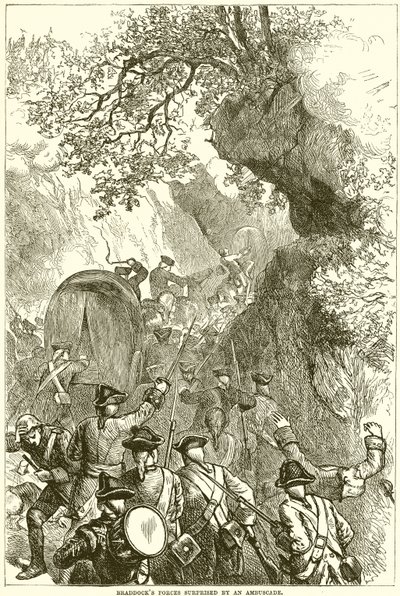 Braddocks Forces overrasket af et ambuscade af English School