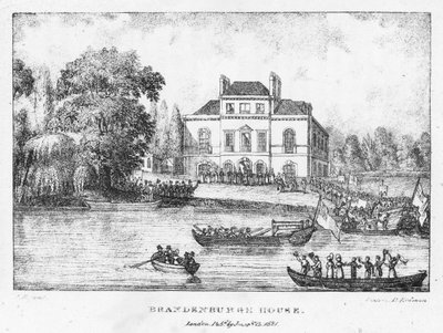 Brandenburgh House, London (gravering) af English School
