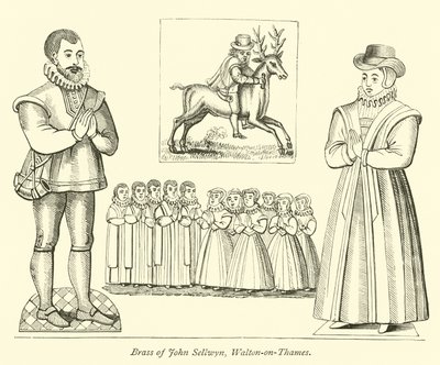 Brass of John Sellwyn, Walton-on-Thames  af English School