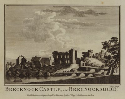 Brecknock Castle, i Brecknockshire (gravering) af English School