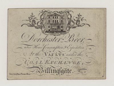Brewer, Dorchester Beer, handelskort af English School