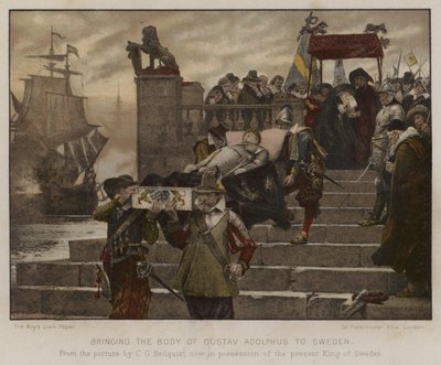 Bringer liget af Gustav Adolphus til Sverige, 1632 af English School