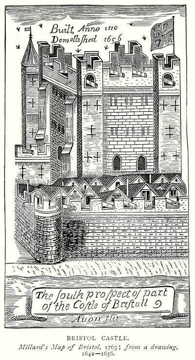 Bristol Castle (gravering) af English School