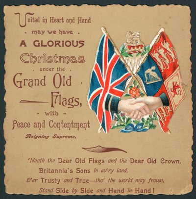 Britische Fahnen, Weihnachtskarte von English School