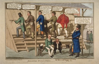Brixton Purgatory, 1822 (håndfarvet radering) af English School